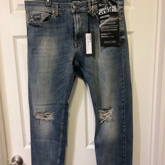Versace Jeans Coutour Distressed blue jeans 36 US - Picture 2 of 16